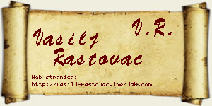 Vasilj Rastovac vizit kartica